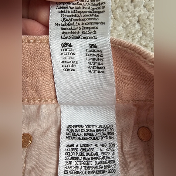 Mother Women's The Dodger Short Ankle Fray In Peach Parfait Size 31 - Picture 8 of 8